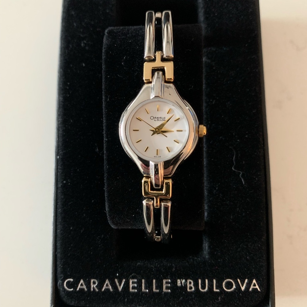 Never Worn Ladies Vintage Caravelle by Bulova Two-Tone Bracelet Watch.